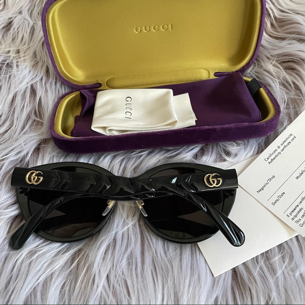 NWT Gucci Black Cat Eye 56mm Sunglasses